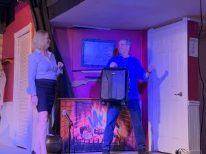 Characters Daniel and Margaret square off